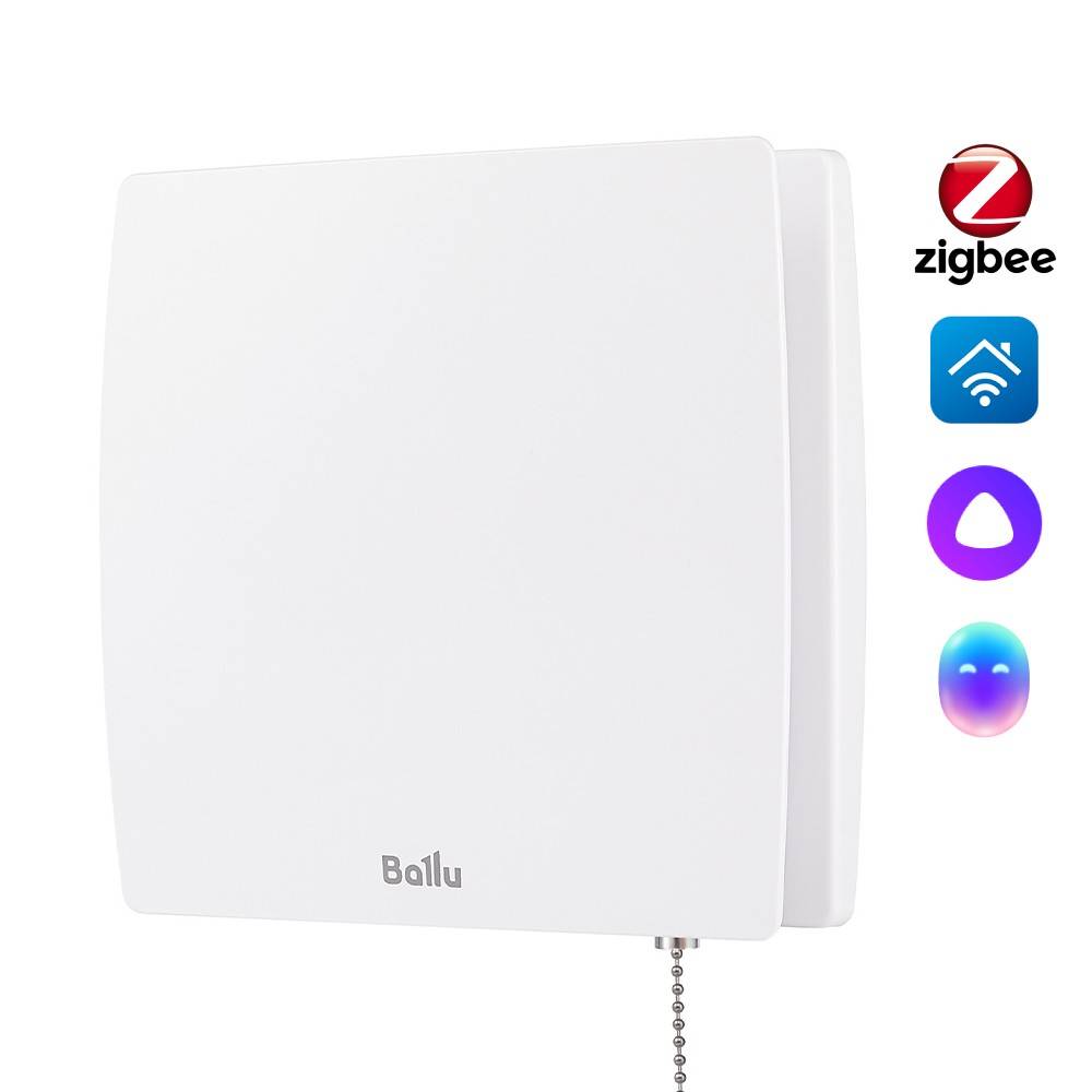 Вентилятор вытяжной Ballu BAF-SL 100 VP с обратным клапаном и тяговым выключателем